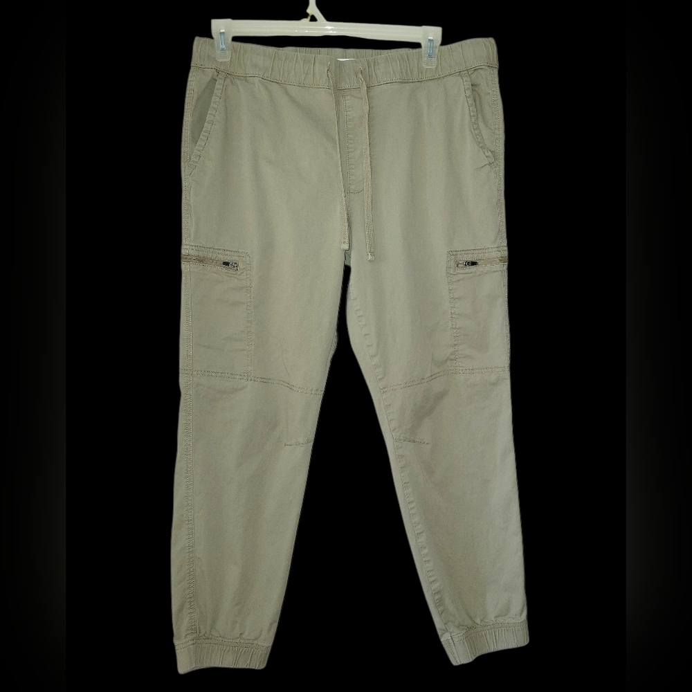 SONOMA Men's Cotton Cargo Joggers, Large, Light Beige, EUC